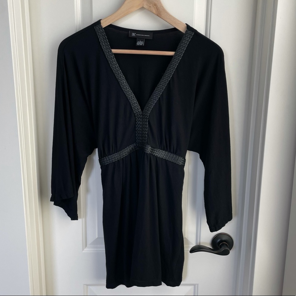 INC Maternity Tie-Back Top w/Braided Detail Size L